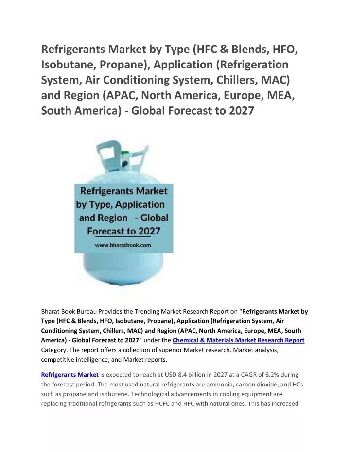 refrigerants market by type hfc blends