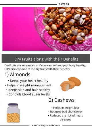 Dry Fruits along with their Benefits | Eatier