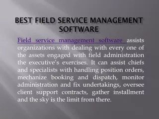 Field Service Management Software