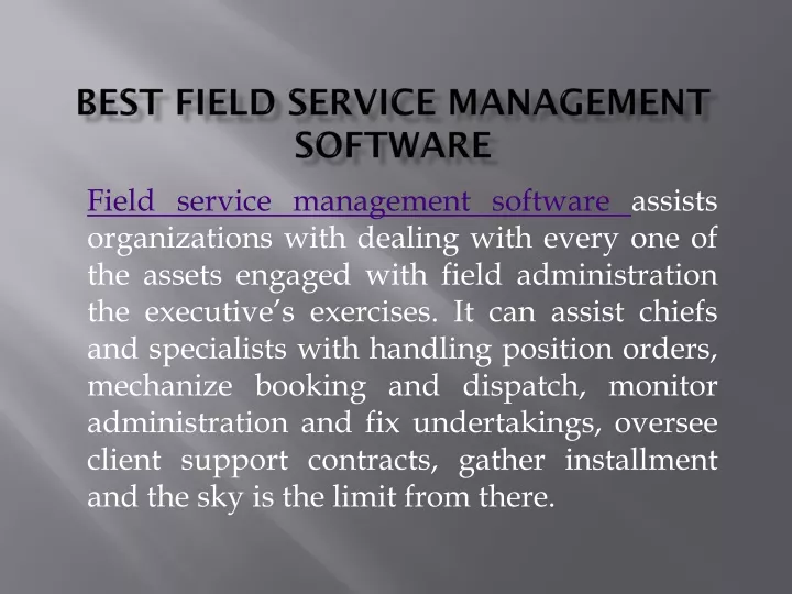 best field service management software