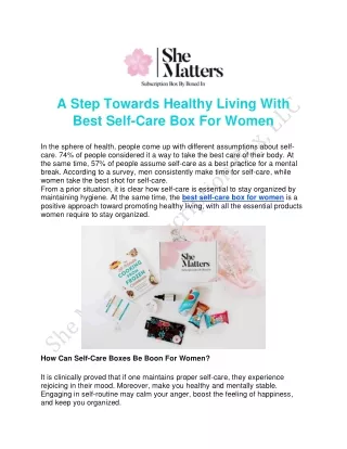 Start Pamper Yourself With The Best Self Care Box For Women