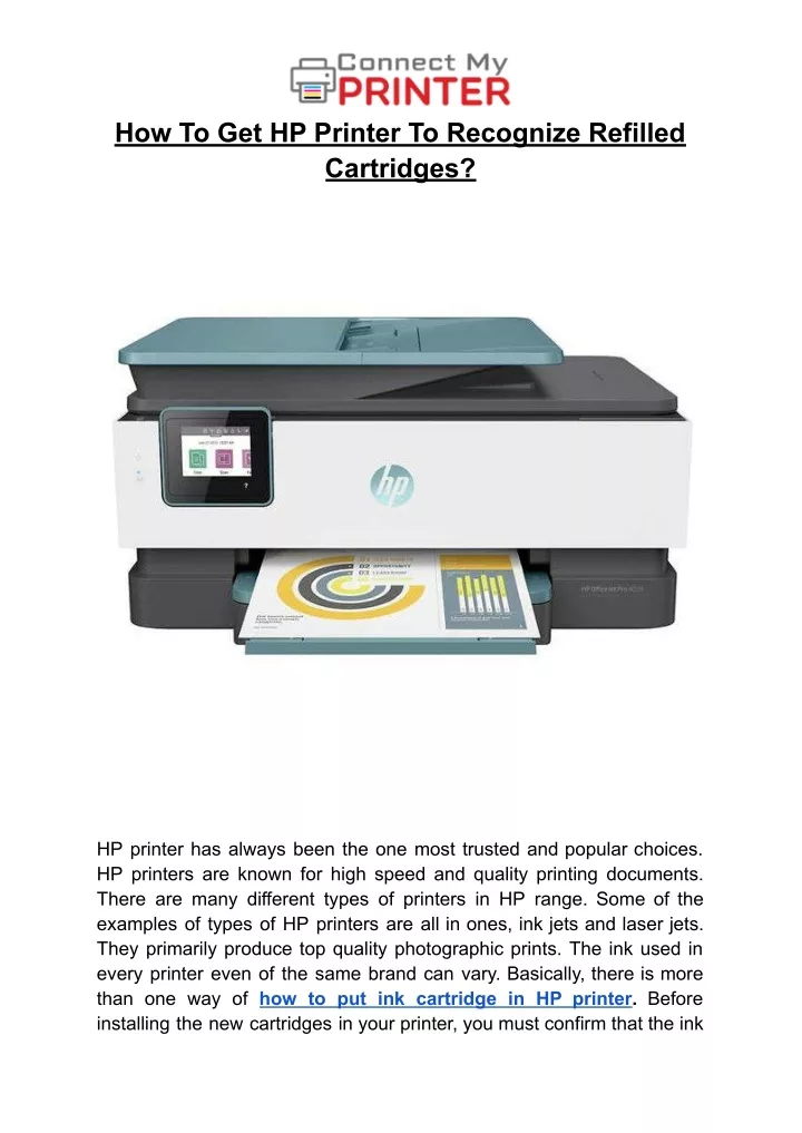 how to get hp printer to recognize refilled