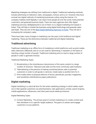 marketing strategies are shifting from