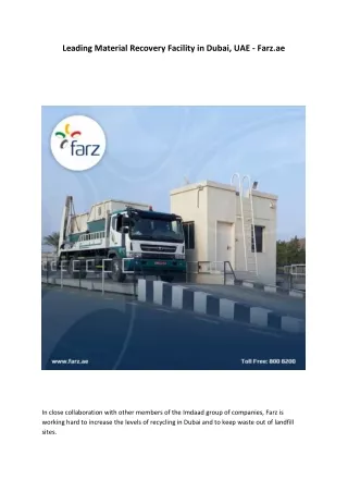 Leading Material Recovery Facility in Dubai, UAE - Farz.ae (1)