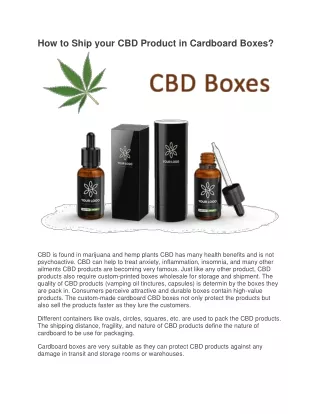 How to Ship your CBD Product in Cardboard Boxes