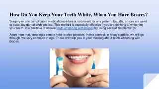 how do you keep your teeth white when you have braces
