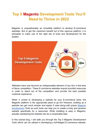 Top 5 Magento Development Tools You’ll Need to Thrive in 2022