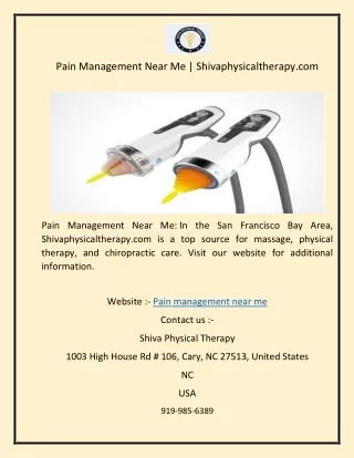 Pain Management Near Me  Shivaphysicaltherapy