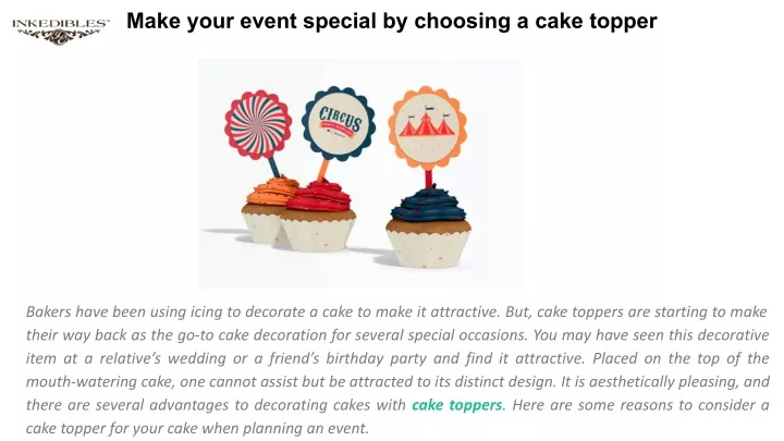 make your event special by choosing a cake topper