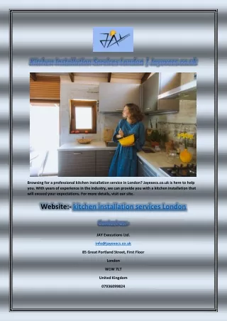 Kitchen Installation Services London  Jayexecs.co.uk