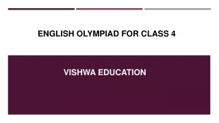 English Olympiad for Class 4 - Vishwa Education