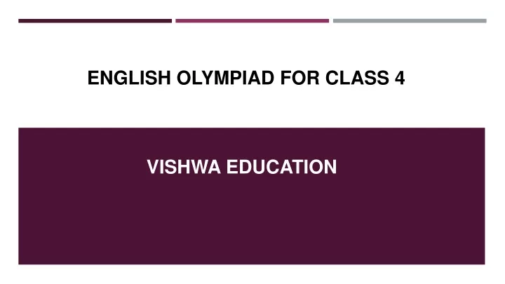english olympiad for class 4