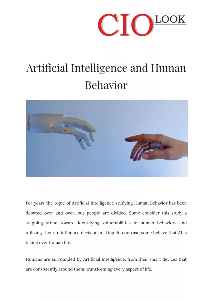 artificial intelligence and human behavior