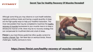 Secret Tips for Healthy Recovery Of Muscles Revealed!