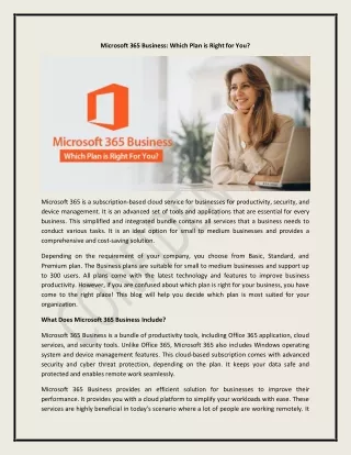 microsoft 365 business which plan is right for you