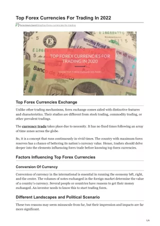 fxreviews.best-Top Forex Currencies For Trading In 2022