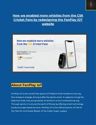 How we enabled more whistles from the CSK Cricket Fans by redesigning the FanPlay IOT website