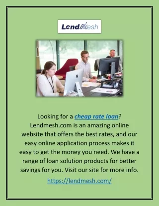 looking for a cheap rate loan lendmesh