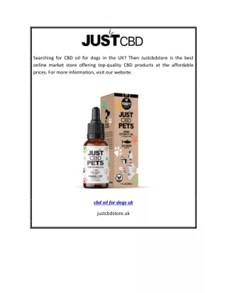 cbd oil for dogs uk | Justcbdstore.uk