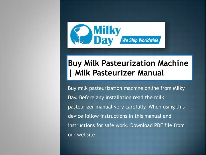 buy milk pasteurization machine milk pasteurizer manual