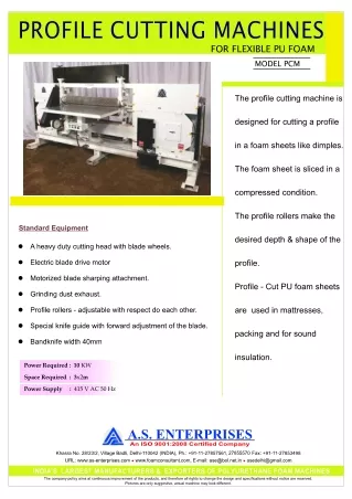 Profile Cutting Machine | Foam Sheet Cutting Machine | A S Enterprises
