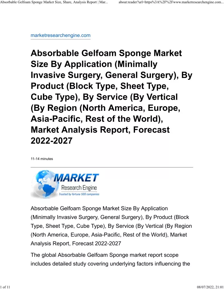 absorbable gelfoam sponge market size share