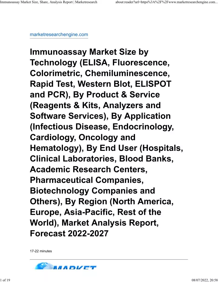 immunoassay market size share analysis report