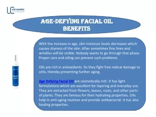 Age-Defying Facial Oil Benefits