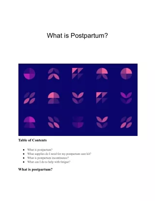 what is postpartum