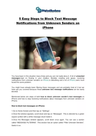 5 easy steps to block text message notifications
