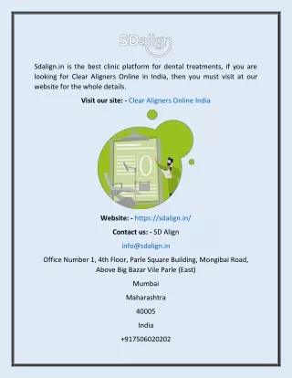 Clear Aligners Online India  SD Align