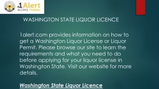 Washington State Liquor Licence  1alert.com