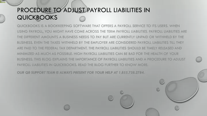 procedure to adjust payroll liabilities in quickbooks