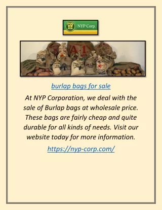 burlap bags for sale
