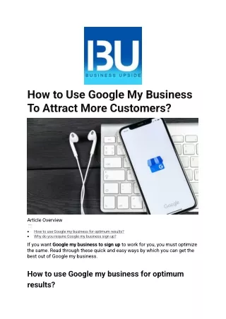 How to Use Google My Business To Attract More Customers