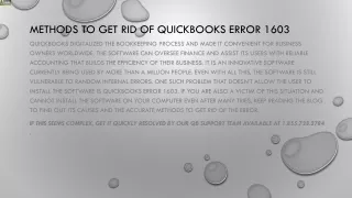 methods to get rid of quickbooks error 1603
