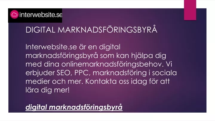 digital marknadsf ringsbyr