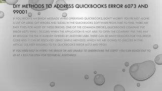diy methods to address quickbooks error 6073 and 99001