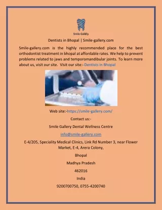 dentists in bhopal smile gallery com