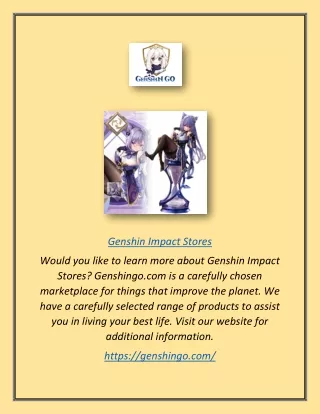 Genshin Impact Stores | Genshingo.com
