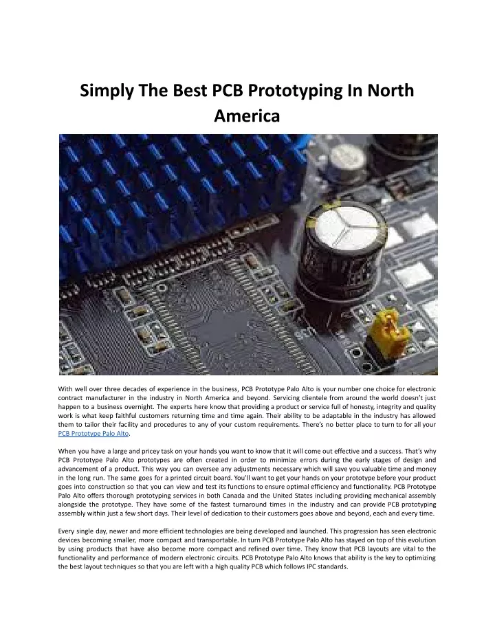 simply the best pcb prototyping in north america