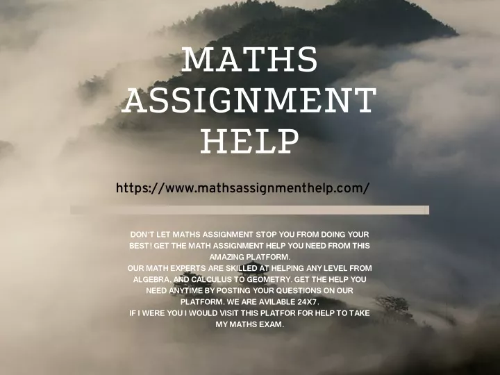 presentation of maths assignment