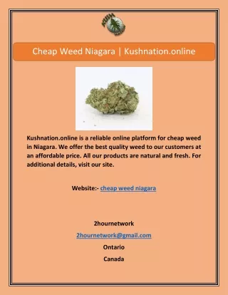 Cheap Weed Niagara | Kushnation.online