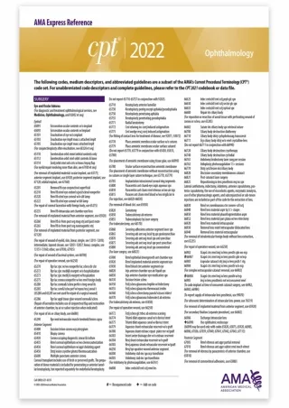 EBOOK CPT Express Reference Coding Card 2022 Ophthalmology