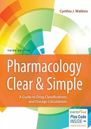 READING Pharmacology Clear and Simple A Guide to Drug Classifications and