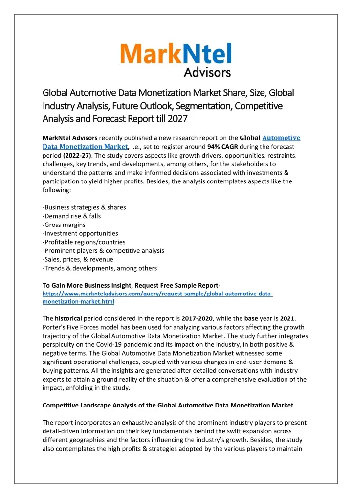 global global automotive data monetization market