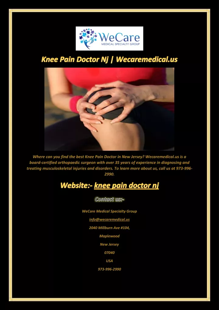 where can you find the best knee pain doctor