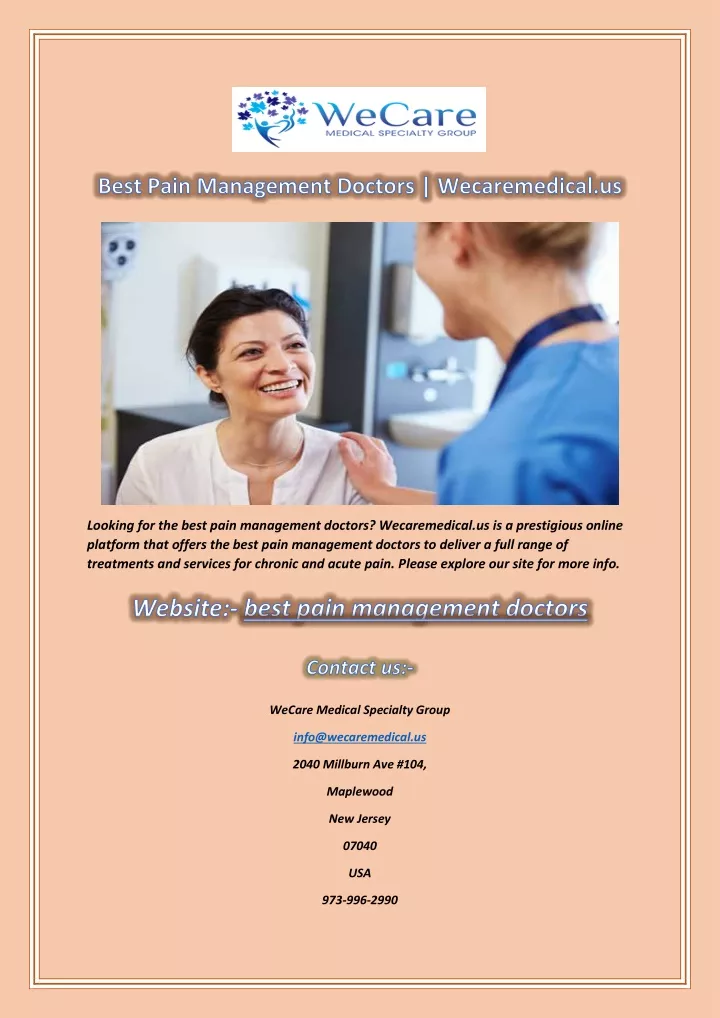 looking for the best pain management doctors