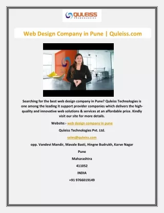 Web Design Company in Pune | Quleiss.com