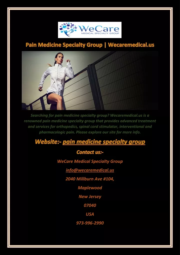 searching for pain medicine specialty group